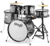 Stagg TIM JR 5/16 BK dětská bicí souprava 5-dílná včetně příslušenství, černá