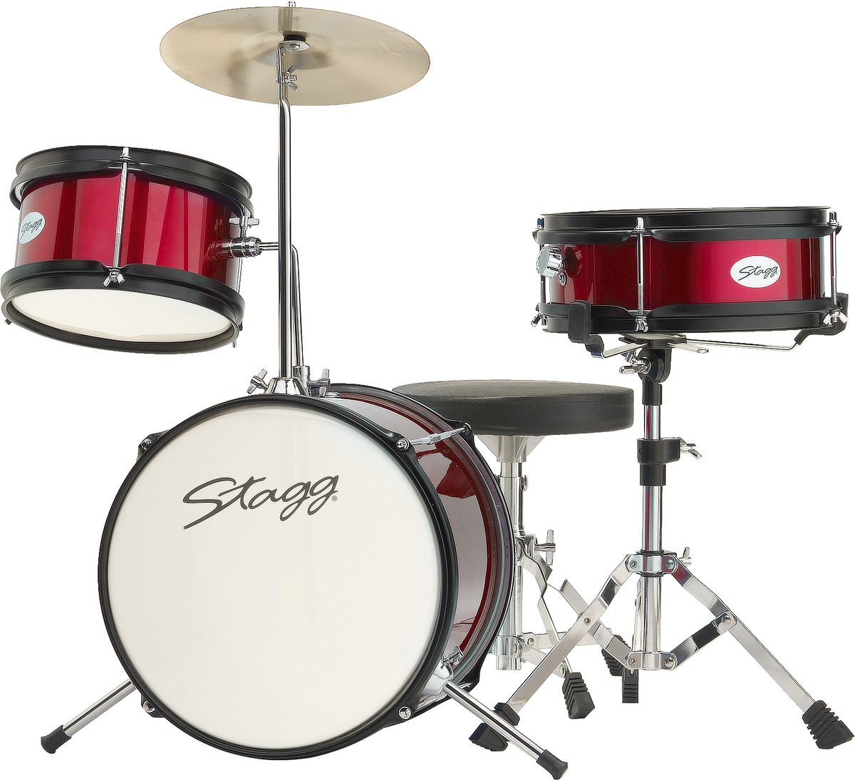 Stagg TIM JR 3/12 RD, dětská bicí sada, červená