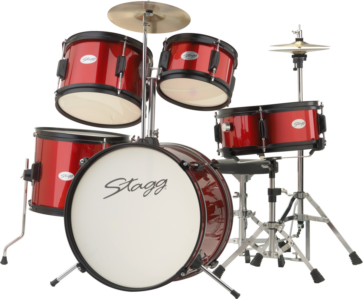Stagg TIM JR 5/16 RD, dětská bicí sada, červená