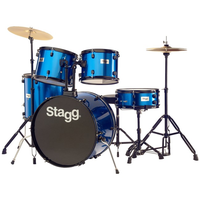 Fotografie Stagg TIM122B BL kompletní bicí sada, modrá