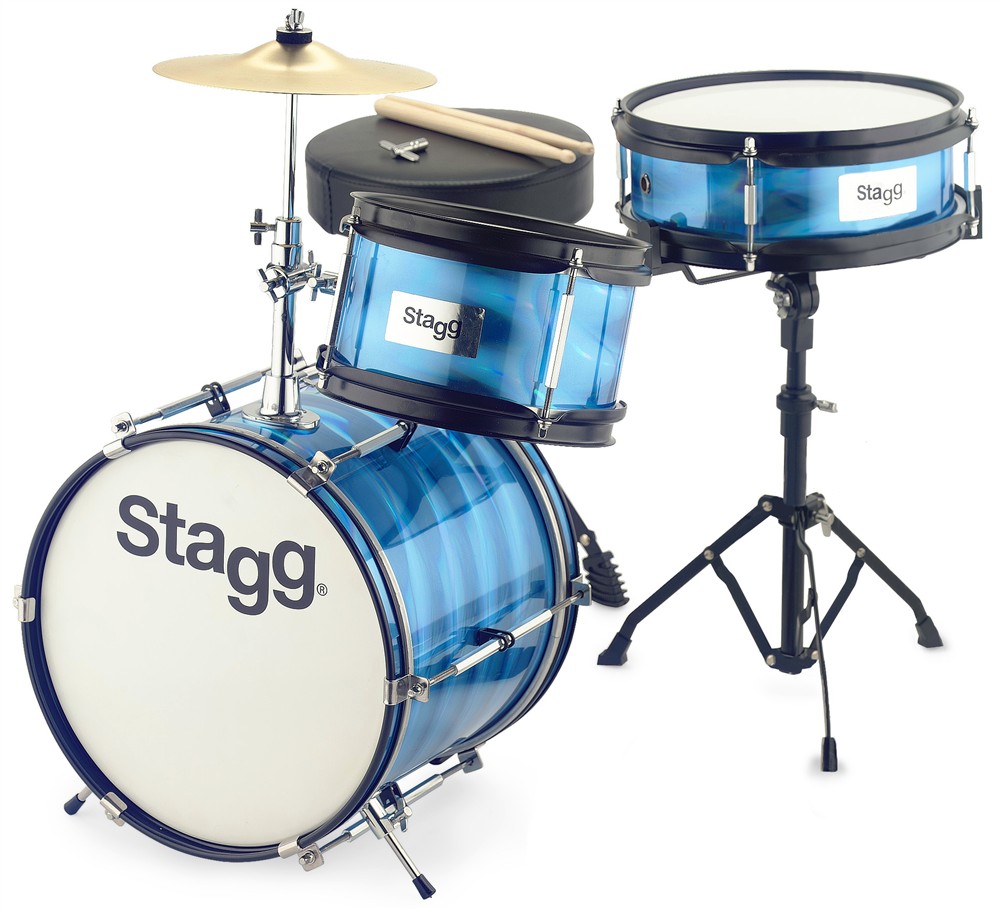 Stagg TIM JR 3/12B BL dětská bicí souprava 3-dílná včetně příslušenství, modrá