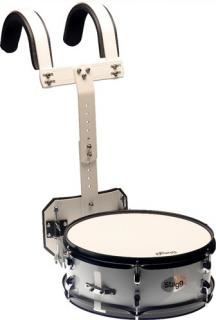 Bubínek rytmický pochodový 14" x 5,5" s postrojem, bílý